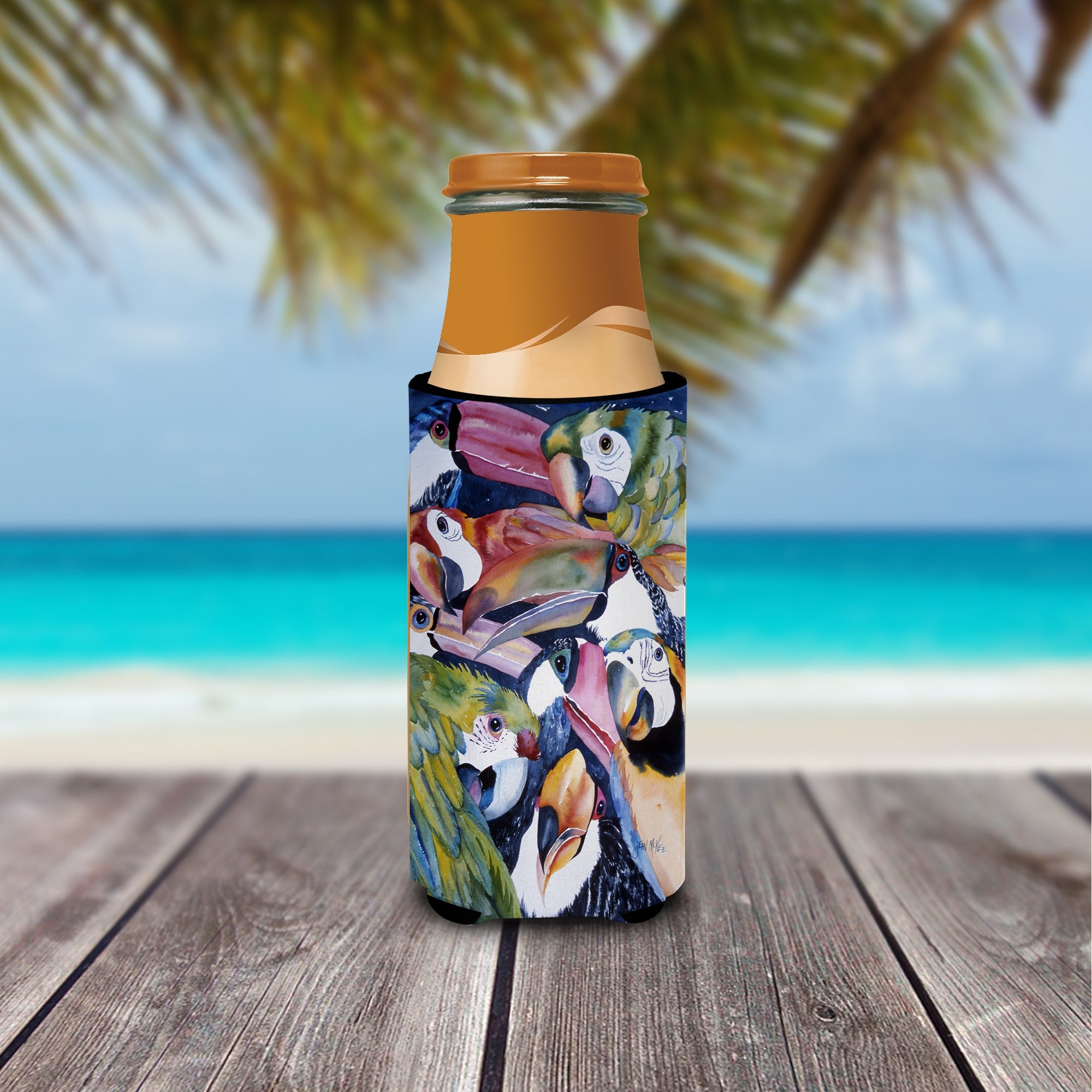 Parrots Slim Can Hugger , Insulated Foam Hugger for 12 oz Slim Cans, Beer Bottles & Water Bottles, Printed in USA