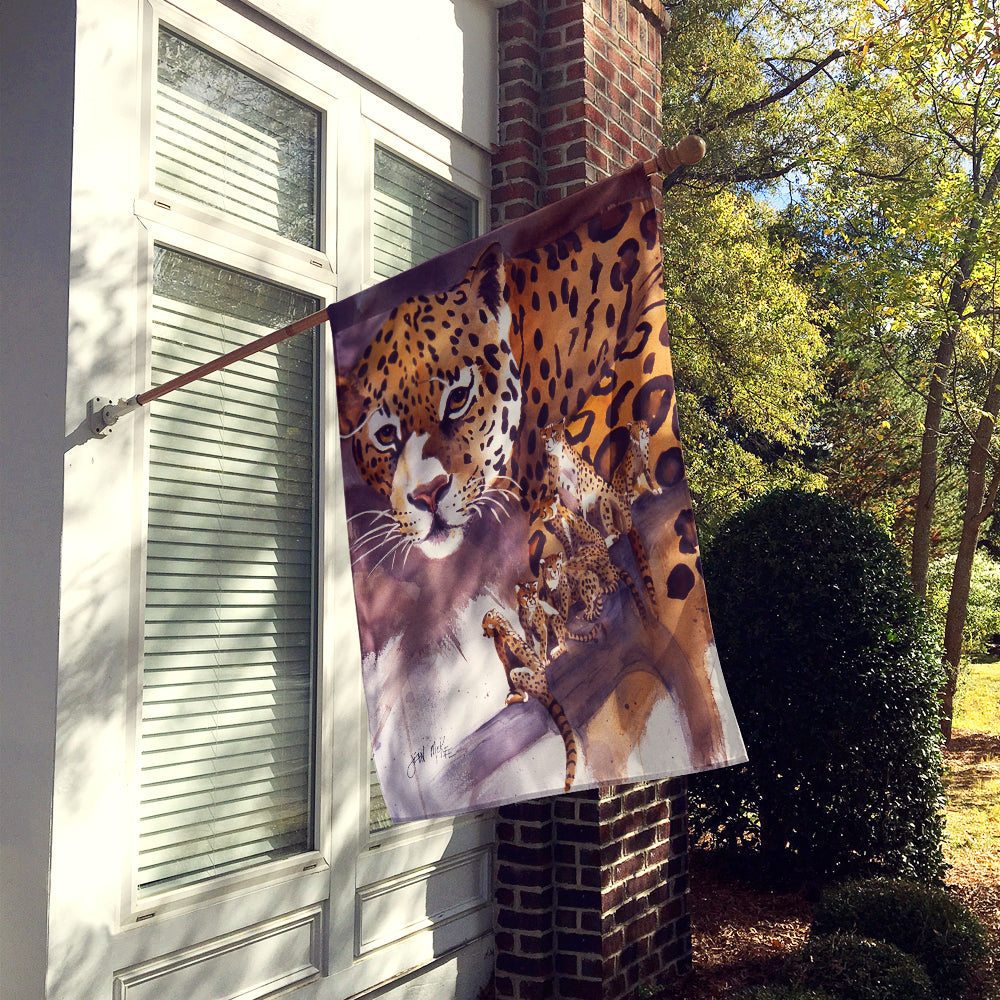 Cheetah House Flag 28x40 Porch Sleeve Pole Decorative Outside Yard Banner Artwork Wall Hanging, Polyester