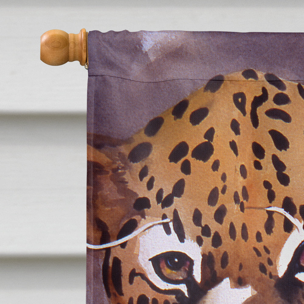 Cheetah House Flag 28x40 Porch Sleeve Pole Decorative Outside Yard Banner Artwork Wall Hanging, Polyester