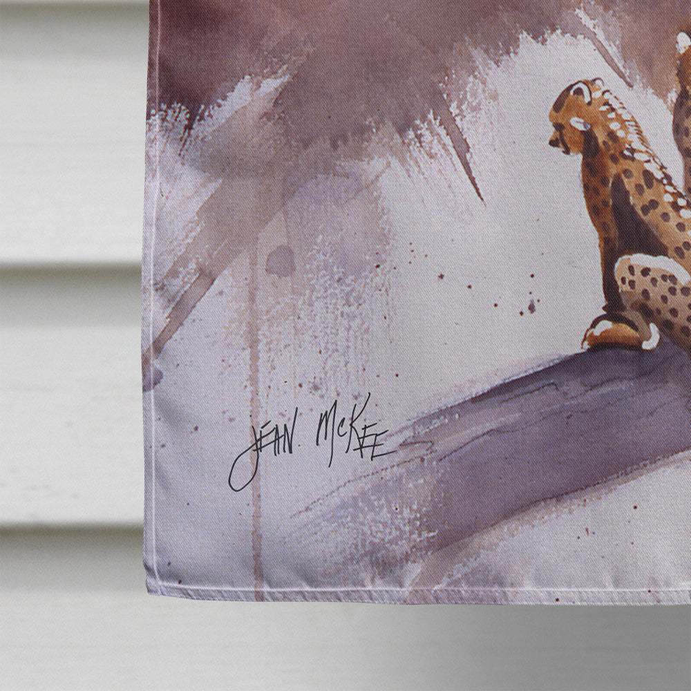 Cheetah House Flag 28x40 Porch Sleeve Pole Decorative Outside Yard Banner Artwork Wall Hanging, Polyester