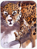 Cheetah Cutting Board Tempered Glass Kitchen Cutting Surface, Heat Resistant Chopping, Non-Slip Feet, Food Prep & Serving