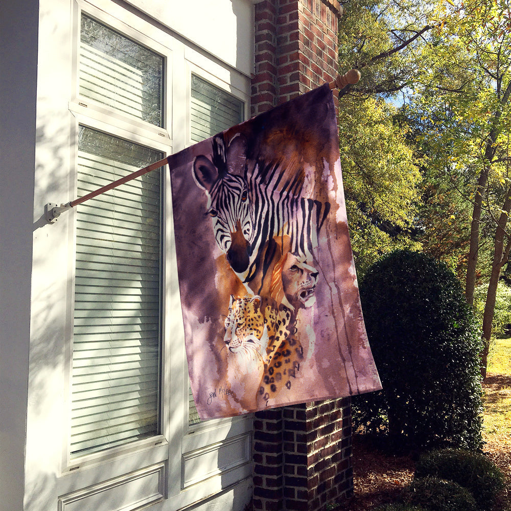 Cheetah, Lion, and Zebra House Flag 28x40 Porch Sleeve Pole Decorative Outside Yard Banner Artwork Wall Hanging, Polyester