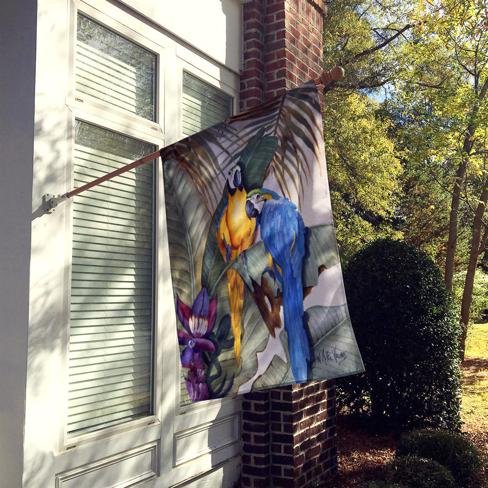 Parrots House Flag 28x40 Porch Sleeve Pole Decorative Outside Yard Banner Artwork Wall Hanging, Polyester