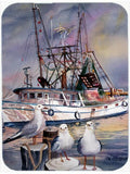 Sea Gulls and shrimp boats Mouse Pad, Heat Resistant Trivet Hot Pad , Non Slip Rubber Desk Mat, Kitchen Counter Protector, Home Office Decor Gift