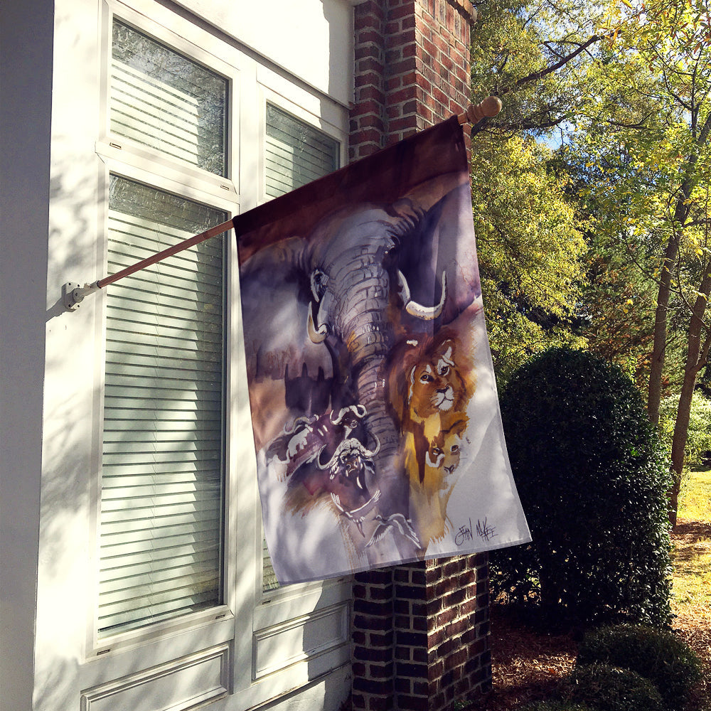 Elephant, Lions and more House Flag 28x40 Porch Sleeve Pole Decorative Outside Yard Banner Artwork Wall Hanging, Polyester
