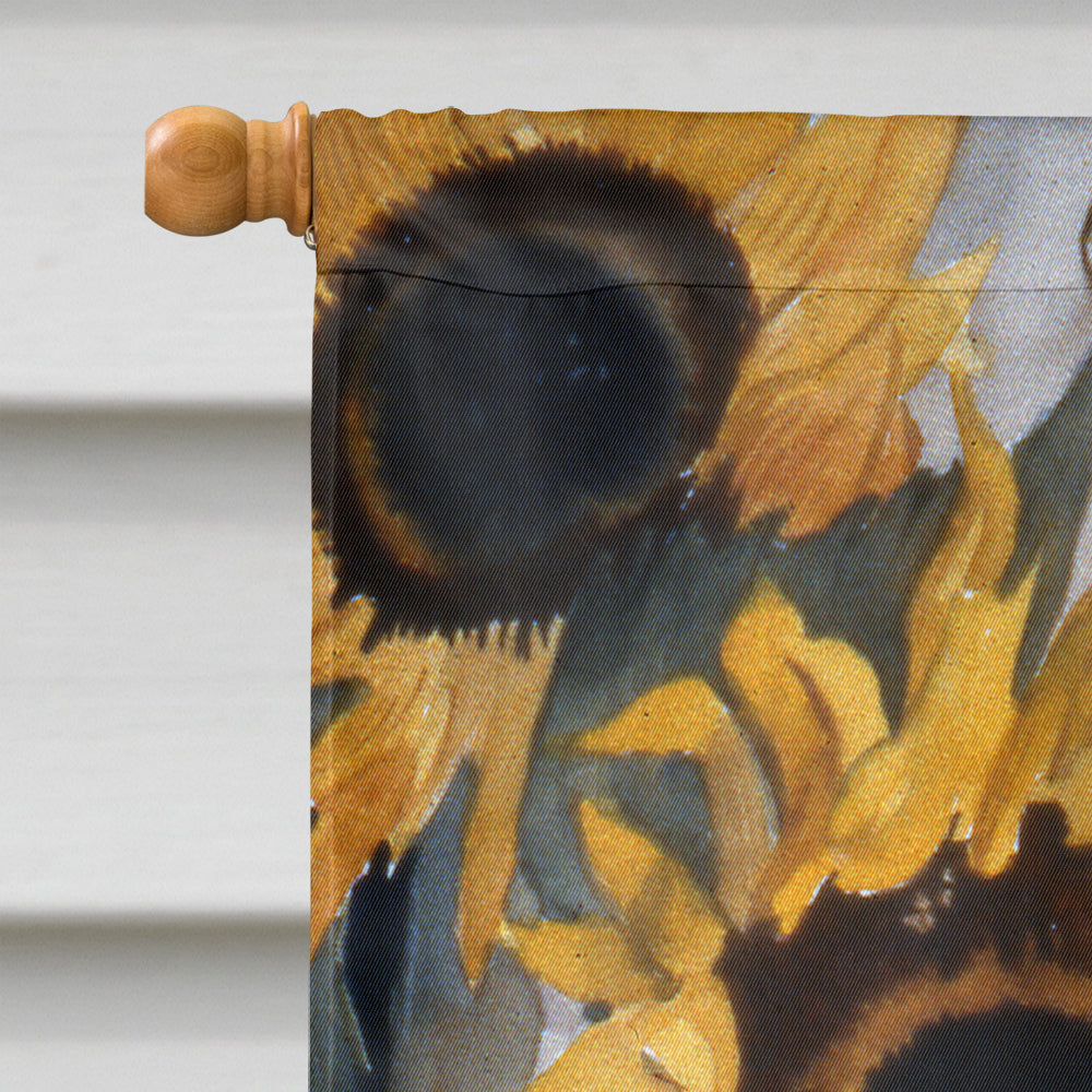 Pot of Sunflowers House Flag 28x40 Porch Sleeve Pole Decorative Outside Yard Banner Artwork Wall Hanging, Polyester