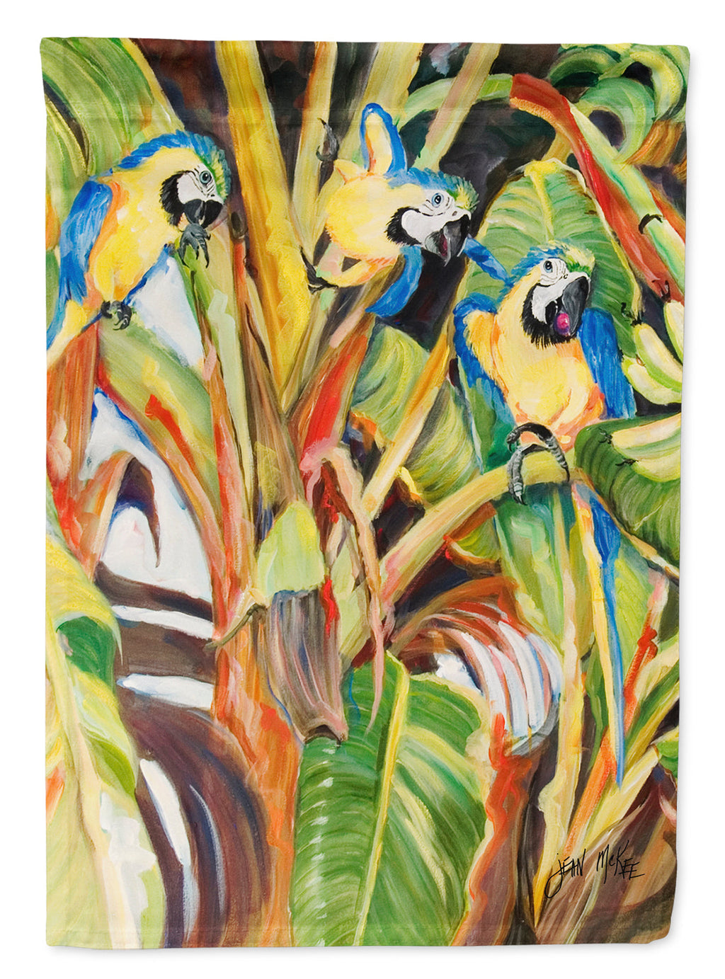 Parrots House Flag 28x40 Porch Sleeve Pole Decorative Outside Yard Banner Artwork Wall Hanging, Polyester