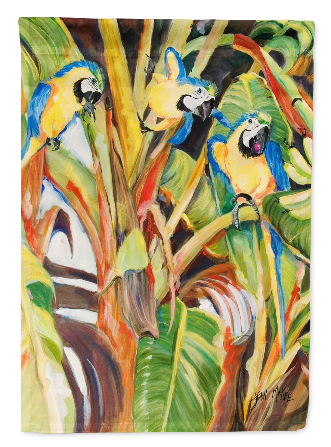 Parrots House Flag 28x40 Porch Sleeve Pole Decorative Outside Yard Banner Artwork Wall Hanging, Polyester
