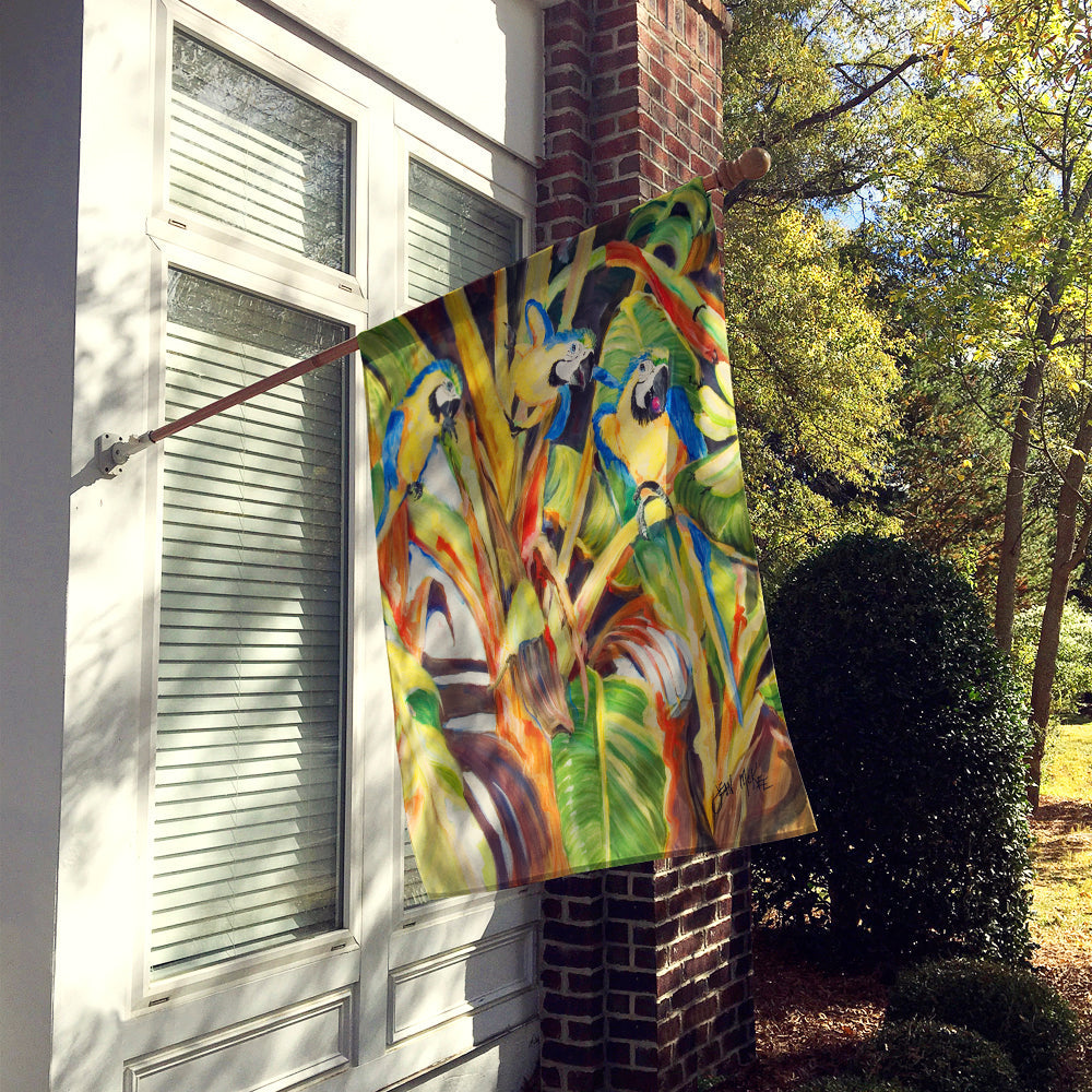 Parrots House Flag 28x40 Porch Sleeve Pole Decorative Outside Yard Banner Artwork Wall Hanging, Polyester
