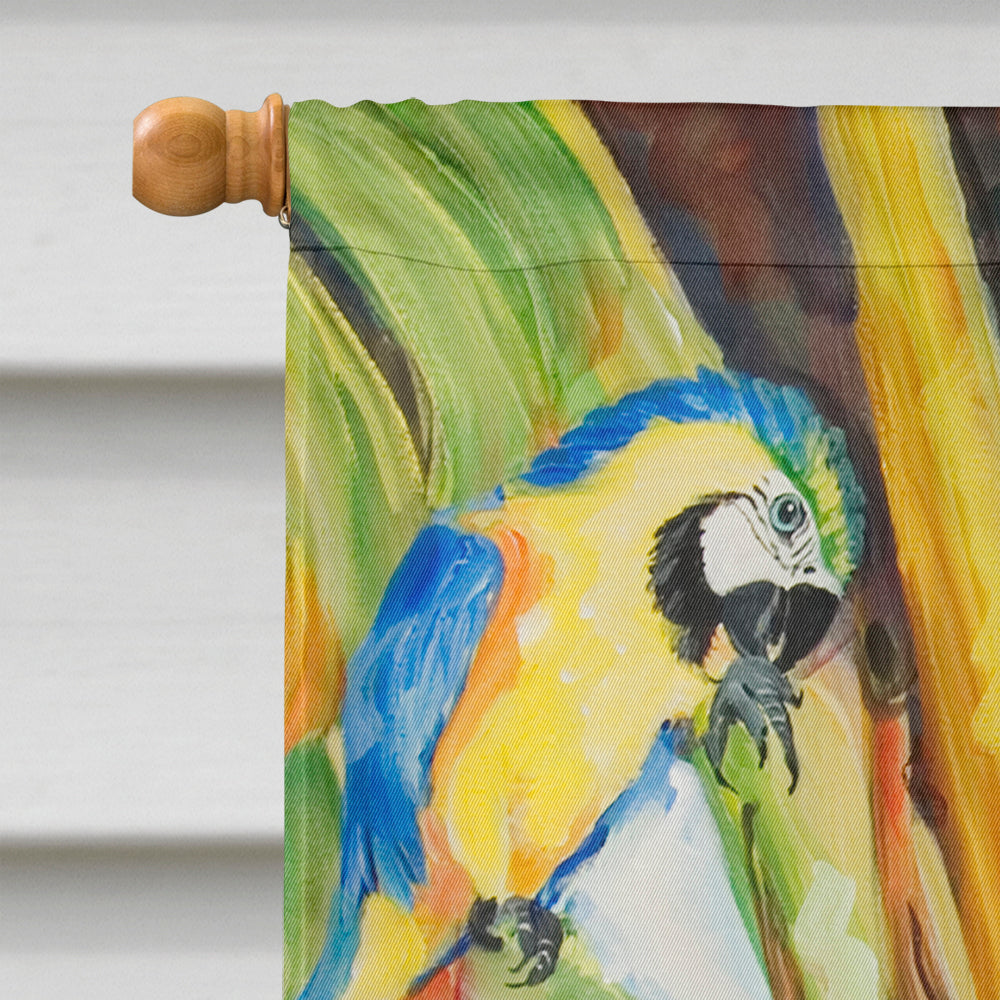 Parrots House Flag 28x40 Porch Sleeve Pole Decorative Outside Yard Banner Artwork Wall Hanging, Polyester