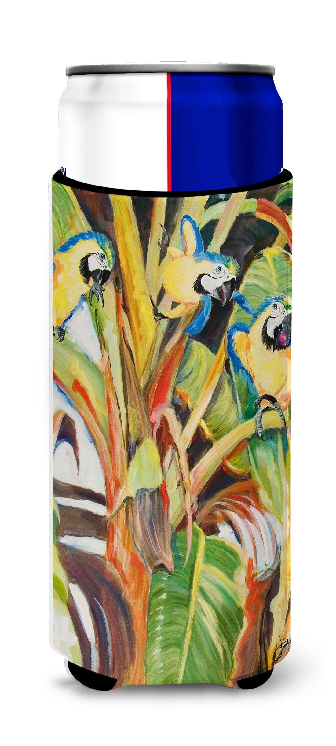 Parrots Slim Can Hugger , Insulated Foam Hugger for 12 oz Slim Cans, Beer Bottles & Water Bottles, Printed in USA