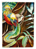 Mandarin Pheasant House Flag 28x40 Porch Sleeve Pole Decorative Outside Yard Banner Artwork Wall Hanging, Polyester