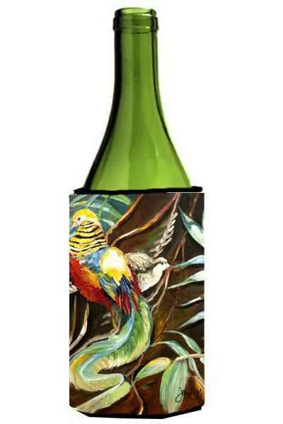 Mandarin Pheasant Wine Bottle Hugger Gift Sleeve for Standard 750 ml Bottles, Insulated Reusable Also Fits Mini Shot & Pint Bottles