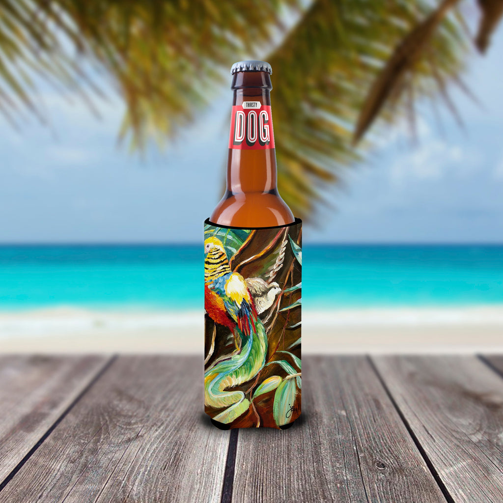 Mandarin Pheasant Slim Can Hugger , Insulated Foam Hugger for 12 oz Slim Cans, Beer Bottles & Water Bottles, Printed in USA