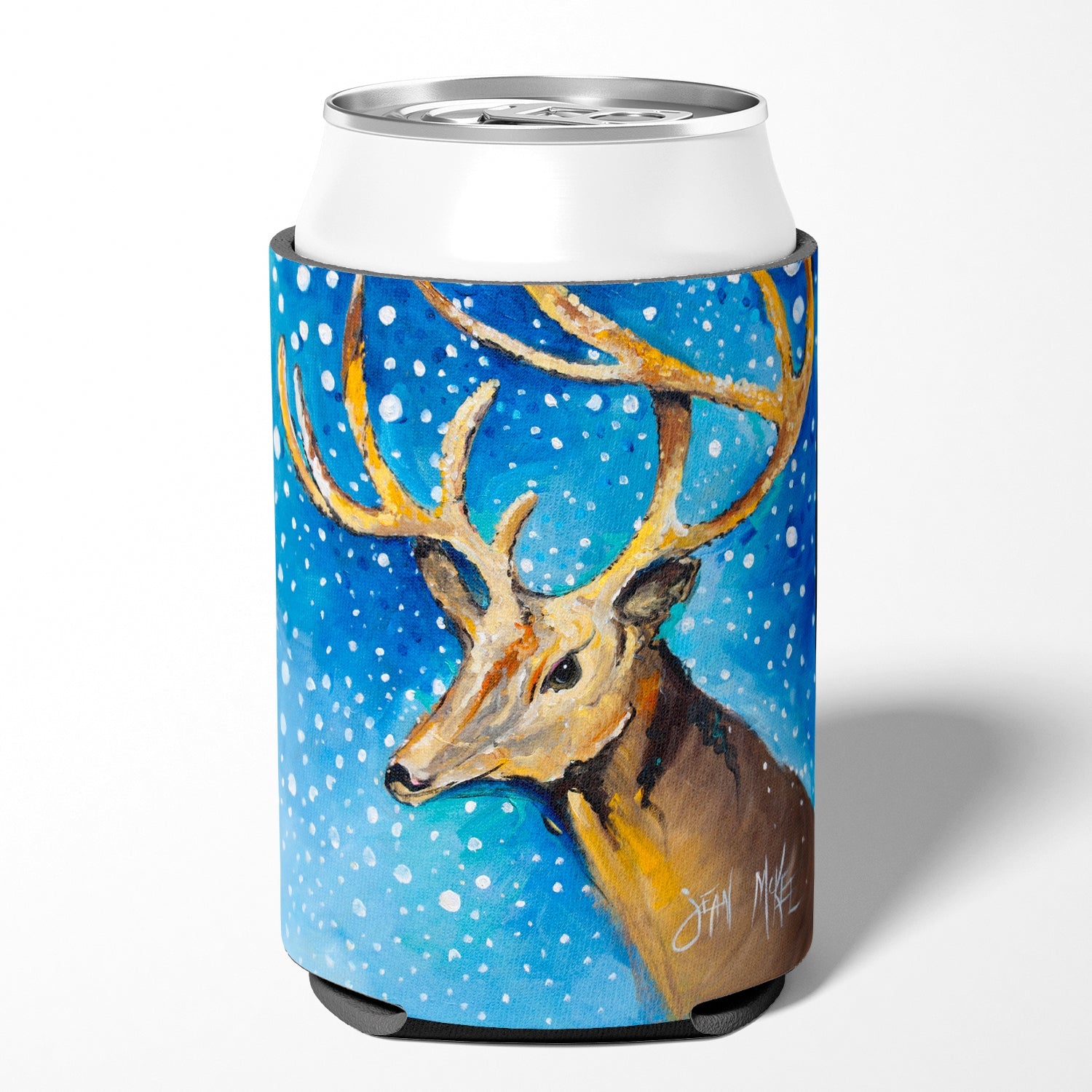 Reindeer Can or Bottle Hugger Cooler Sleeve for Standard 12 oz Cans, Insulated Foam Beer & Soda Can Hugger Reusable
