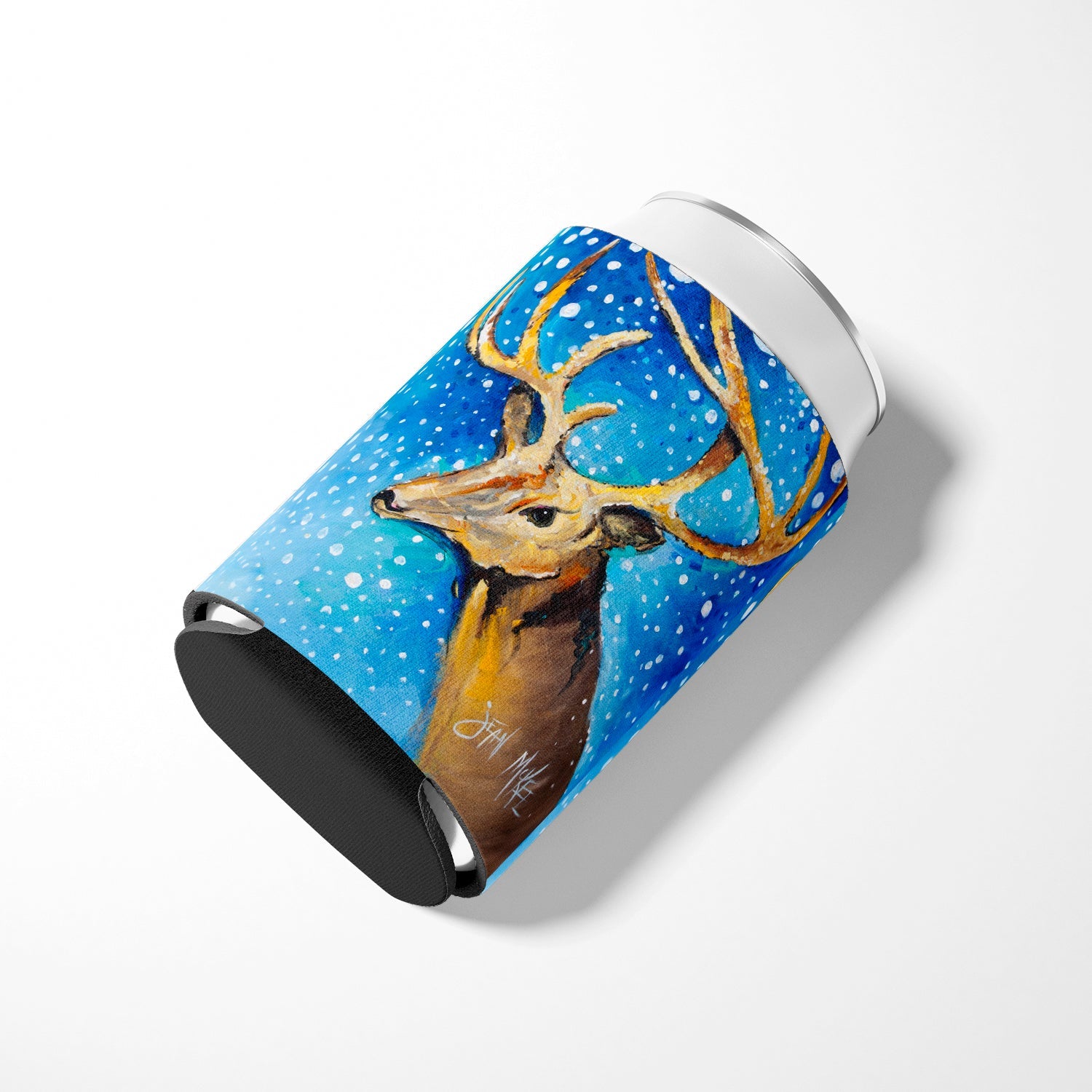 Reindeer Can or Bottle Hugger Cooler Sleeve for Standard 12 oz Cans, Insulated Foam Beer & Soda Can Hugger Reusable