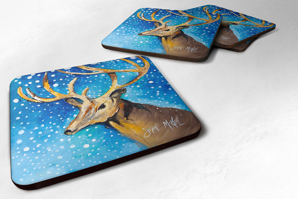 Reindeer Foam Coasters Set of 4 Cup Coasters for Indoor Outdoor, Tabletop Protection, Anti Slip, Mouse pad Material