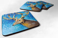 Reindeer Foam Coasters Set of 4 Cup Coasters for Indoor Outdoor, Tabletop Protection, Anti Slip, Mouse pad Material