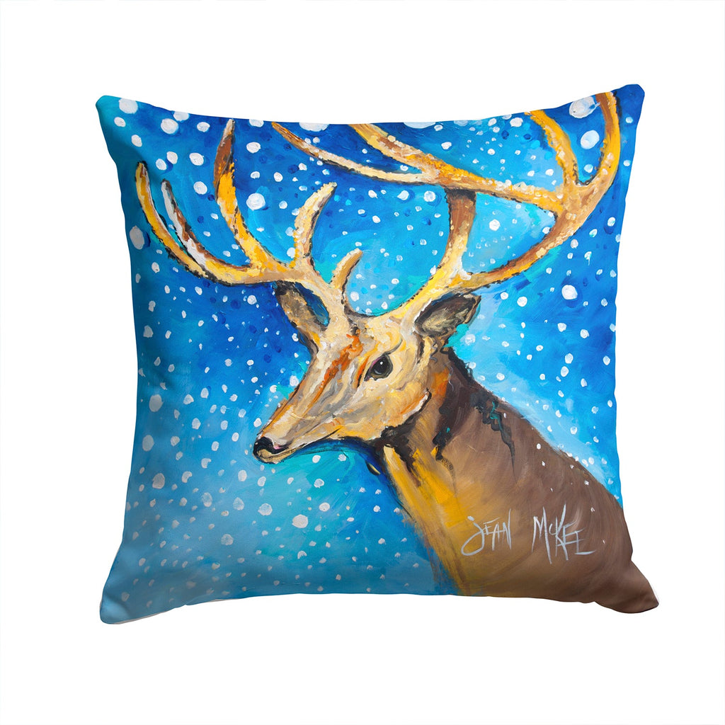 Reindeer Decorative Throw Pillow 14x14 Indoor Outdoor Accent Cushion, Fabric Cover with Insert for Sofa, Bed, Porch & Living Room