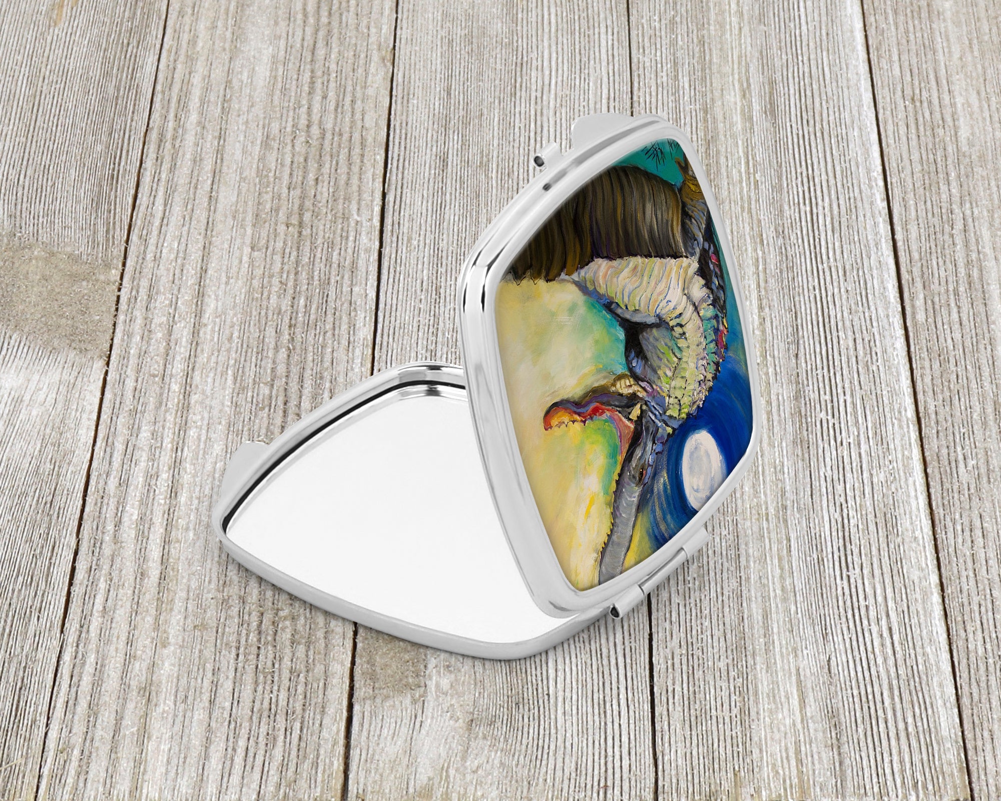 Alligator Compact Mirror Decorative Travel Makeup Mirror for Women Girls Gifts Pocket Makeup Mirror Folding Handheld
