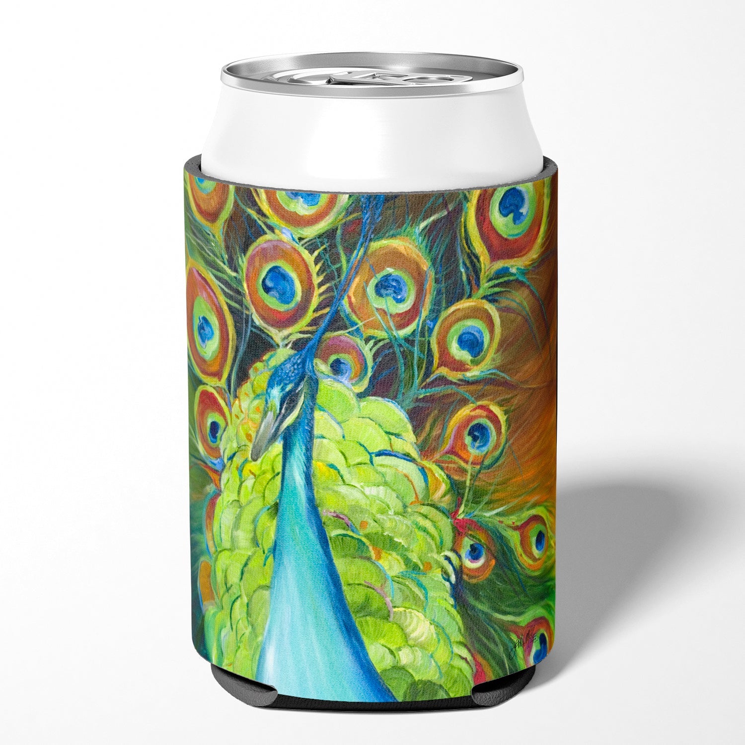 Peacock Can or Bottle Hugger Cooler Sleeve for Standard 12 oz Cans, Insulated Foam Beer & Soda Can Hugger Reusable