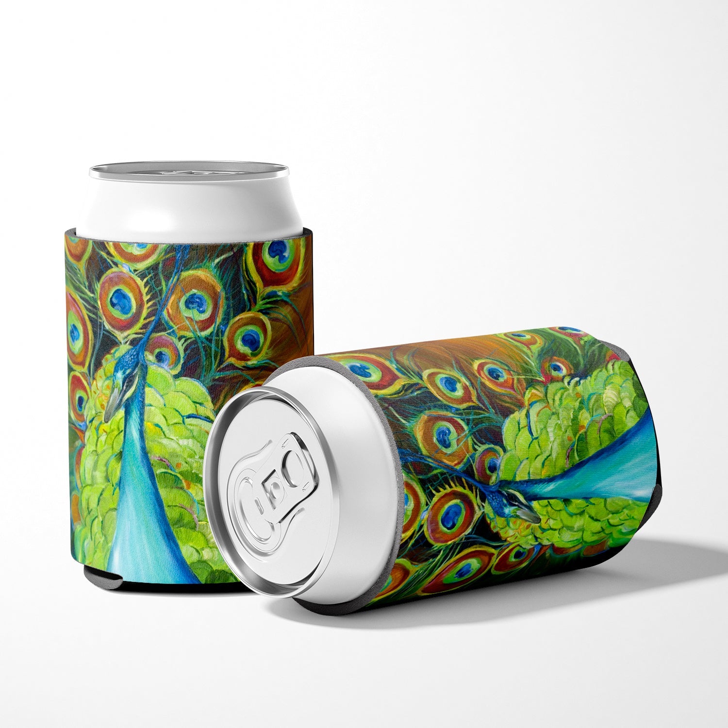 Peacock Can or Bottle Hugger Cooler Sleeve for Standard 12 oz Cans, Insulated Foam Beer & Soda Can Hugger Reusable