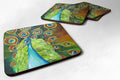 Peacock Foam Coasters Set of 4 Cup Coasters for Indoor Outdoor, Tabletop Protection, Anti Slip, Mouse pad Material