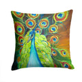 Peacock Decorative Throw Pillow 14x14 Indoor Outdoor Accent Cushion, Fabric Cover with Insert for Sofa, Bed, Porch & Living Room