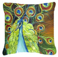 Peacock Decorative Throw Pillow 18x18 Indoor Outdoor Accent Cushion, Fabric Cover with Insert for Sofa, Bed, Porch & Living Room
