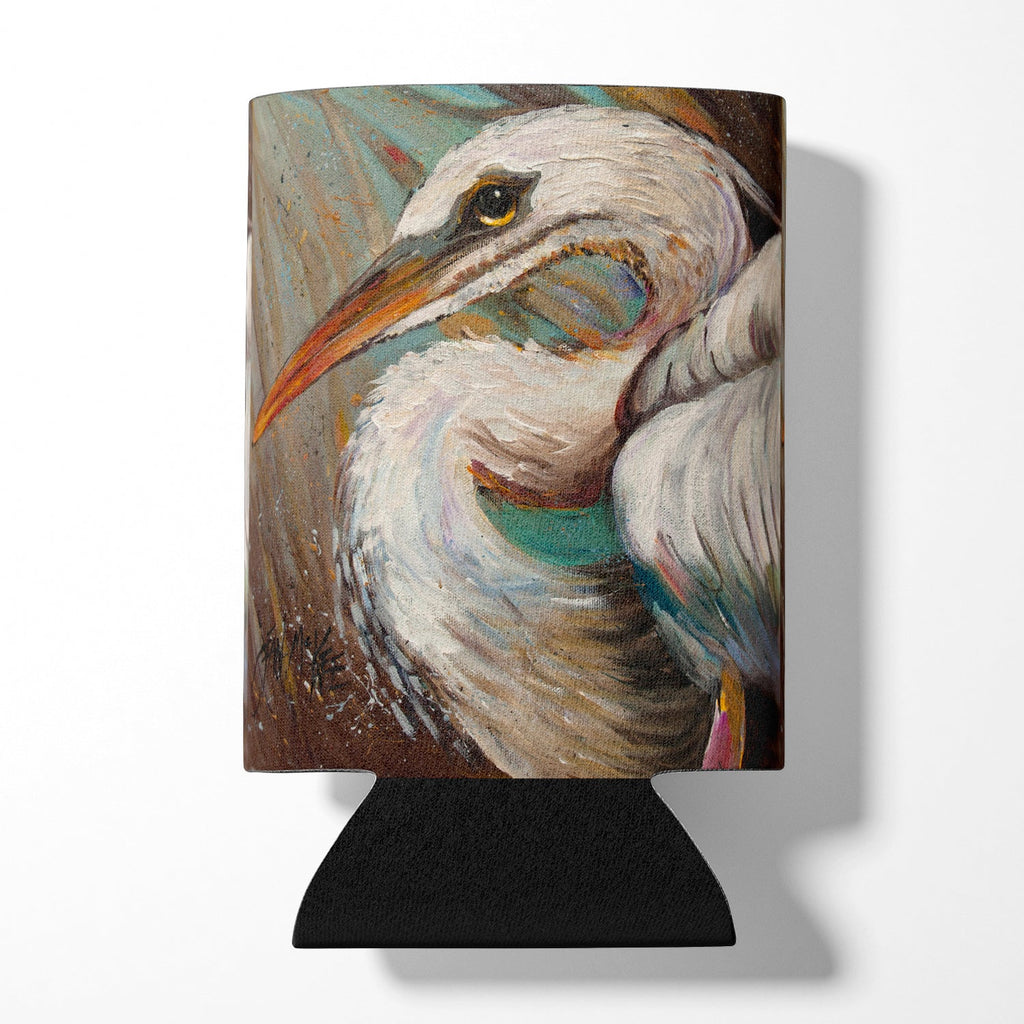 White Egret Can or Bottle Hugger Cooler Sleeve for Standard 12 oz Cans, Insulated Foam Beer & Soda Can Hugger Reusable