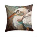 White Egret Decorative Throw Pillow 14x14 Indoor Outdoor Accent Cushion, Fabric Cover with Insert for Sofa, Bed, Porch & Living Room