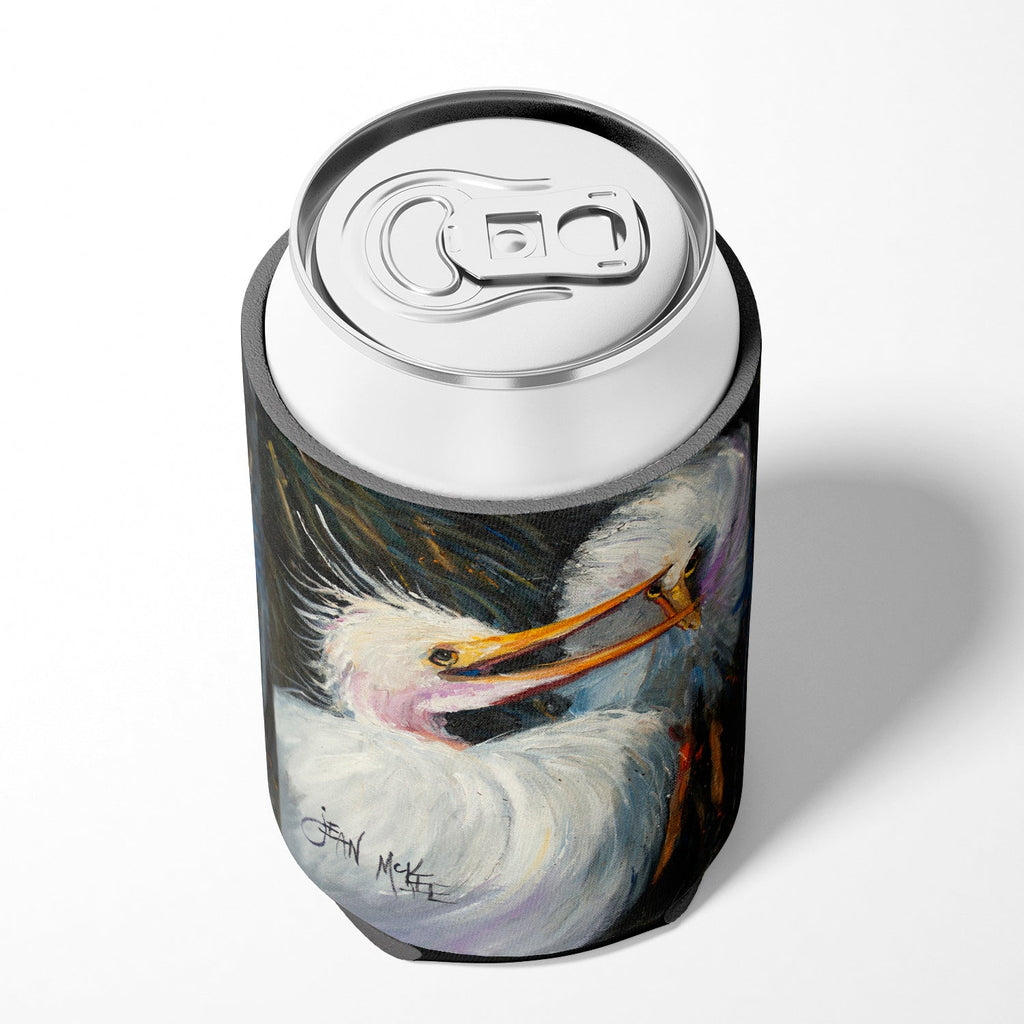 White Egret Can or Bottle Hugger Cooler Sleeve for Standard 12 oz Cans, Insulated Foam Beer & Soda Can Hugger Reusable
