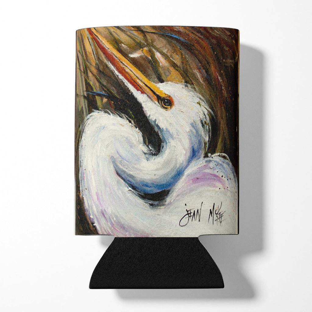 White Egret Can or Bottle Hugger Cooler Sleeve for Standard 12 oz Cans, Insulated Foam Beer & Soda Can Hugger Reusable