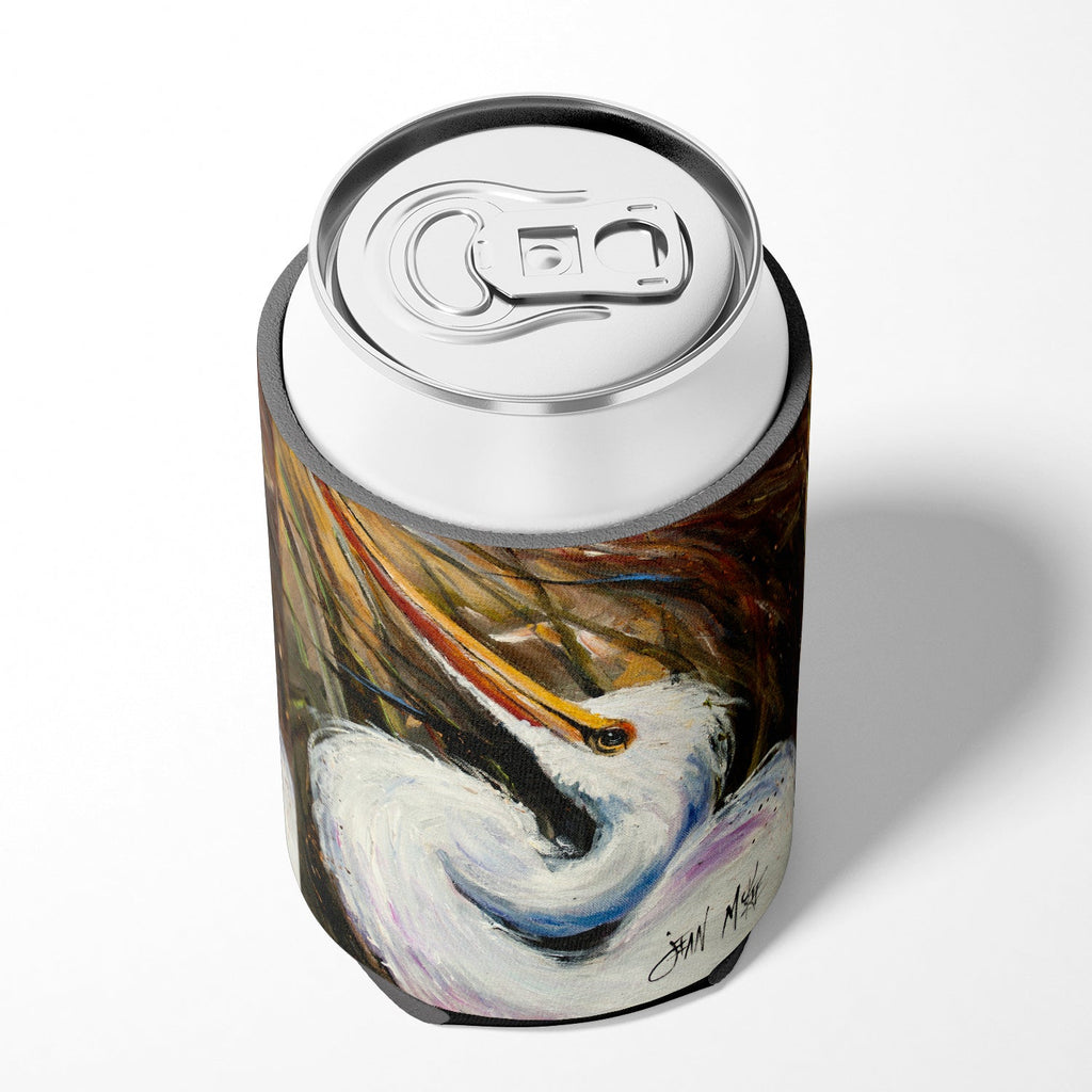 White Egret Can or Bottle Hugger Cooler Sleeve for Standard 12 oz Cans, Insulated Foam Beer & Soda Can Hugger Reusable