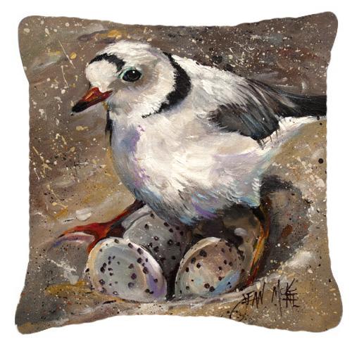 Piping Plover Decorative Throw Pillow 18x18 Indoor Outdoor Accent Cushion, Fabric Cover with Insert for Sofa, Bed, Porch & Living Room