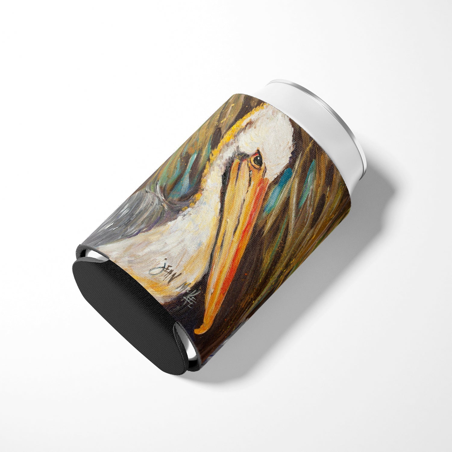 Pelican lookin West Can or Bottle Hugger Cooler Sleeve for Standard 12 oz Cans, Insulated Foam Beer & Soda Can Hugger Reusable