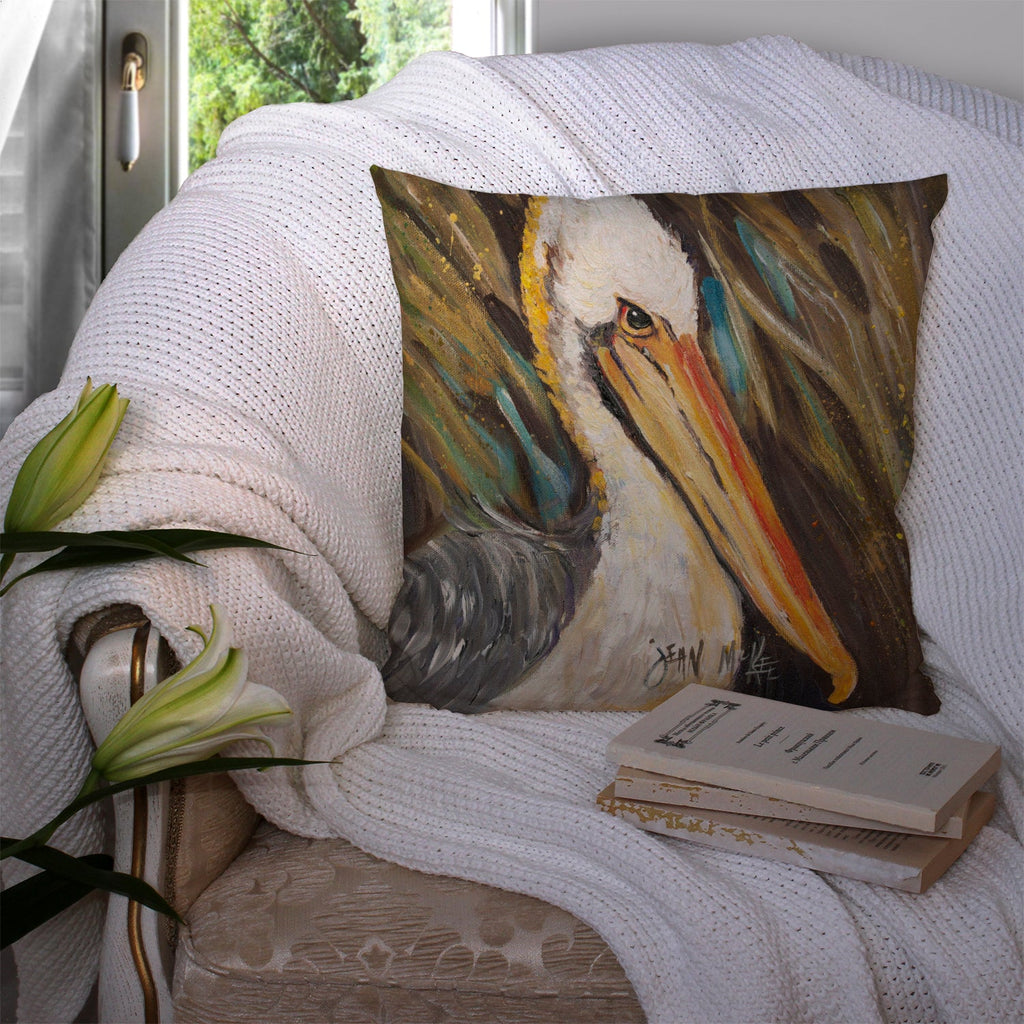Pelican lookin West Decorative Throw Pillow 14x14 Indoor Outdoor Accent Cushion, Fabric Cover with Insert for Sofa, Bed, Porch & Living Room