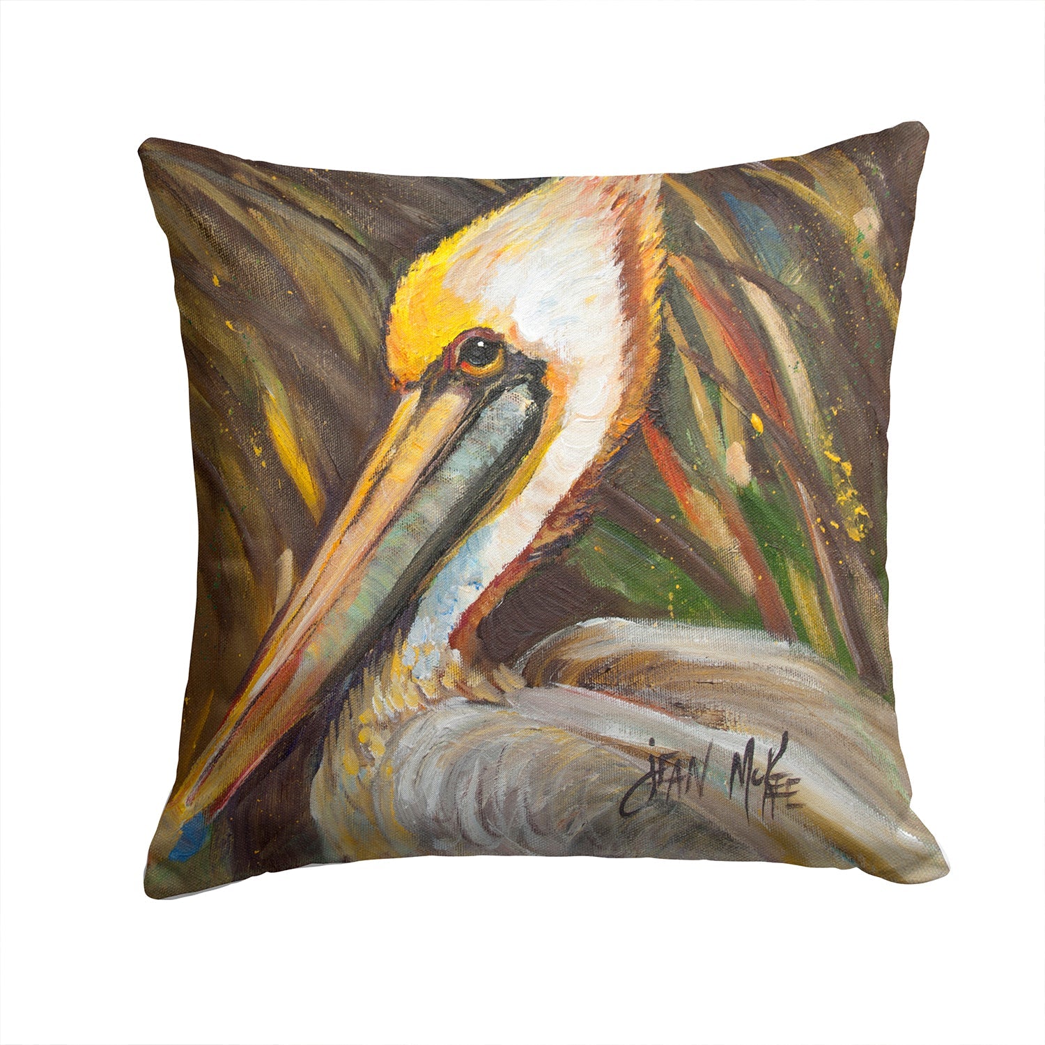 Pelican lookin East Decorative Throw Pillow 14x14 Indoor Outdoor Accent Cushion, Fabric Cover with Insert for Sofa, Bed, Porch & Living Room