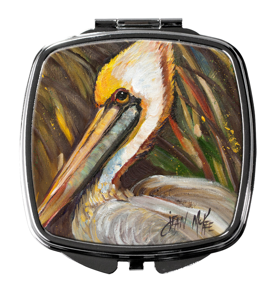 Pelican lookin East Compact Mirror Decorative Travel Makeup Mirror for Women Girls Gifts Pocket Makeup Mirror Folding Handheld