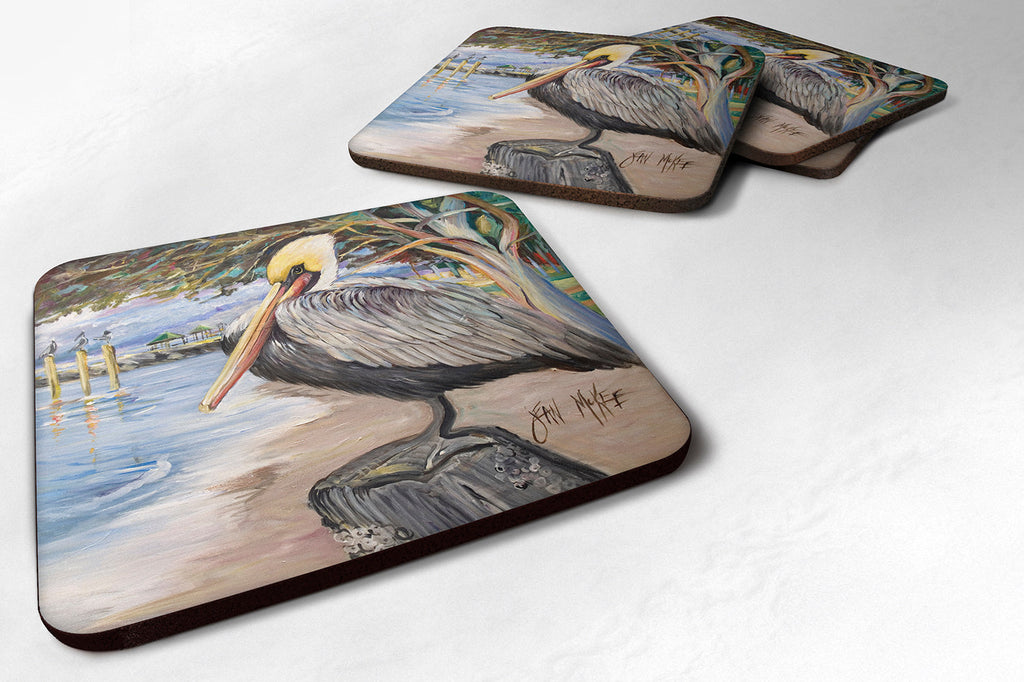 Pelican Bay Foam Coasters Set of 4 Cup Coasters for Indoor Outdoor, Tabletop Protection, Anti Slip, Mouse pad Material