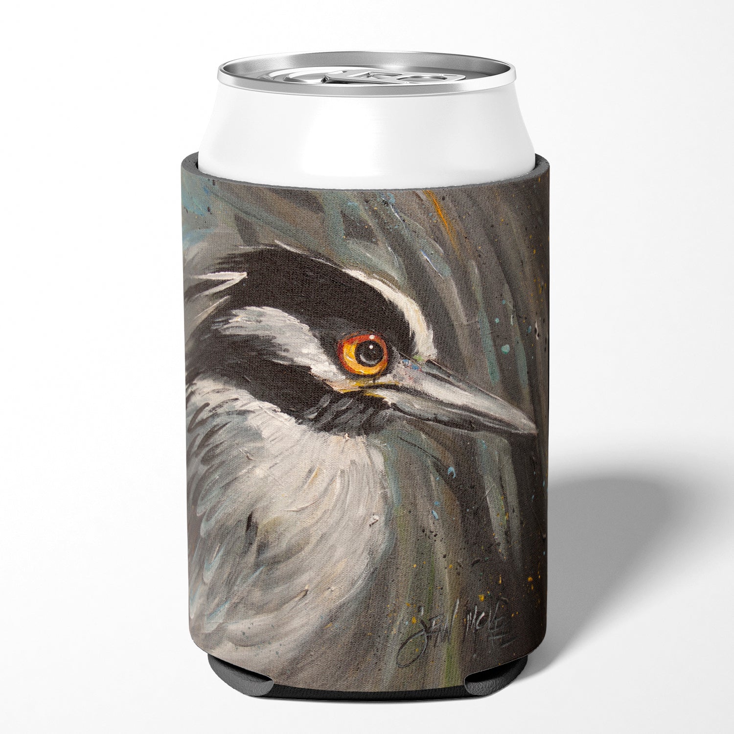 Night Heron Can or Bottle Hugger Cooler Sleeve for Standard 12 oz Cans, Insulated Foam Beer & Soda Can Hugger Reusable
