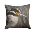 Night Heron Decorative Throw Pillow 14x14 Indoor Outdoor Accent Cushion, Fabric Cover with Insert for Sofa, Bed, Porch & Living Room