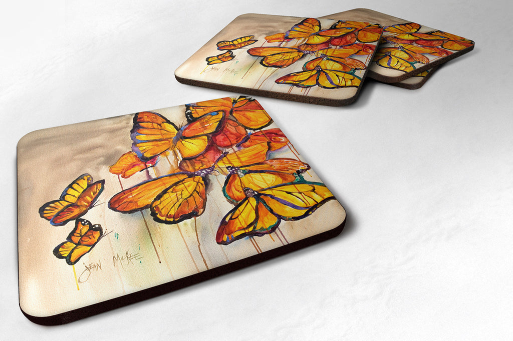Butterflies Foam Coasters Set of 4 Cup Coasters for Indoor Outdoor, Tabletop Protection, Anti Slip, Mouse pad Material
