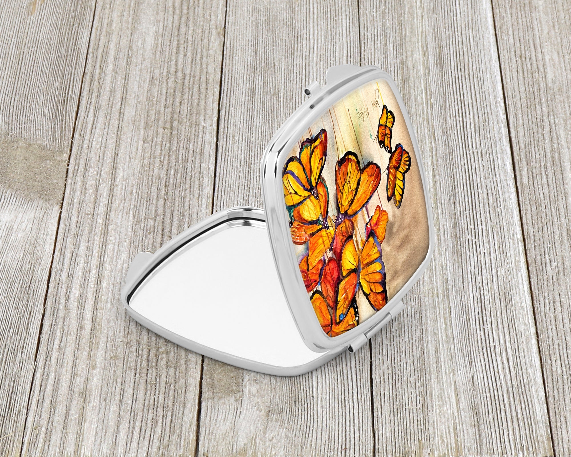 Butterflies Compact Mirror Decorative Travel Makeup Mirror for Women Girls Gifts Pocket Makeup Mirror Folding Handheld
