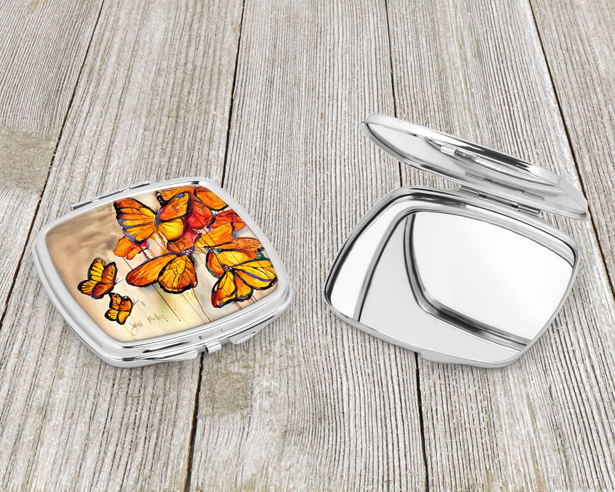 Butterflies Compact Mirror Decorative Travel Makeup Mirror for Women Girls Gifts Pocket Makeup Mirror Folding Handheld