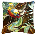 Mandarin Pheasant Decorative Throw Pillow 18x18 Indoor Outdoor Accent Cushion, Fabric Cover with Insert for Sofa, Bed, Porch & Living Room