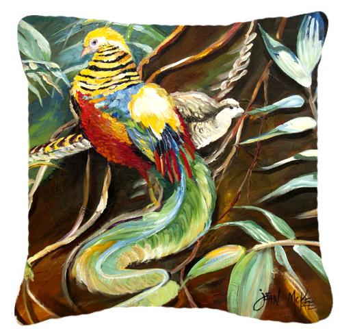 Mandarin Pheasant Decorative Throw Pillow 18x18 Indoor Outdoor Accent Cushion, Fabric Cover with Insert for Sofa, Bed, Porch & Living Room