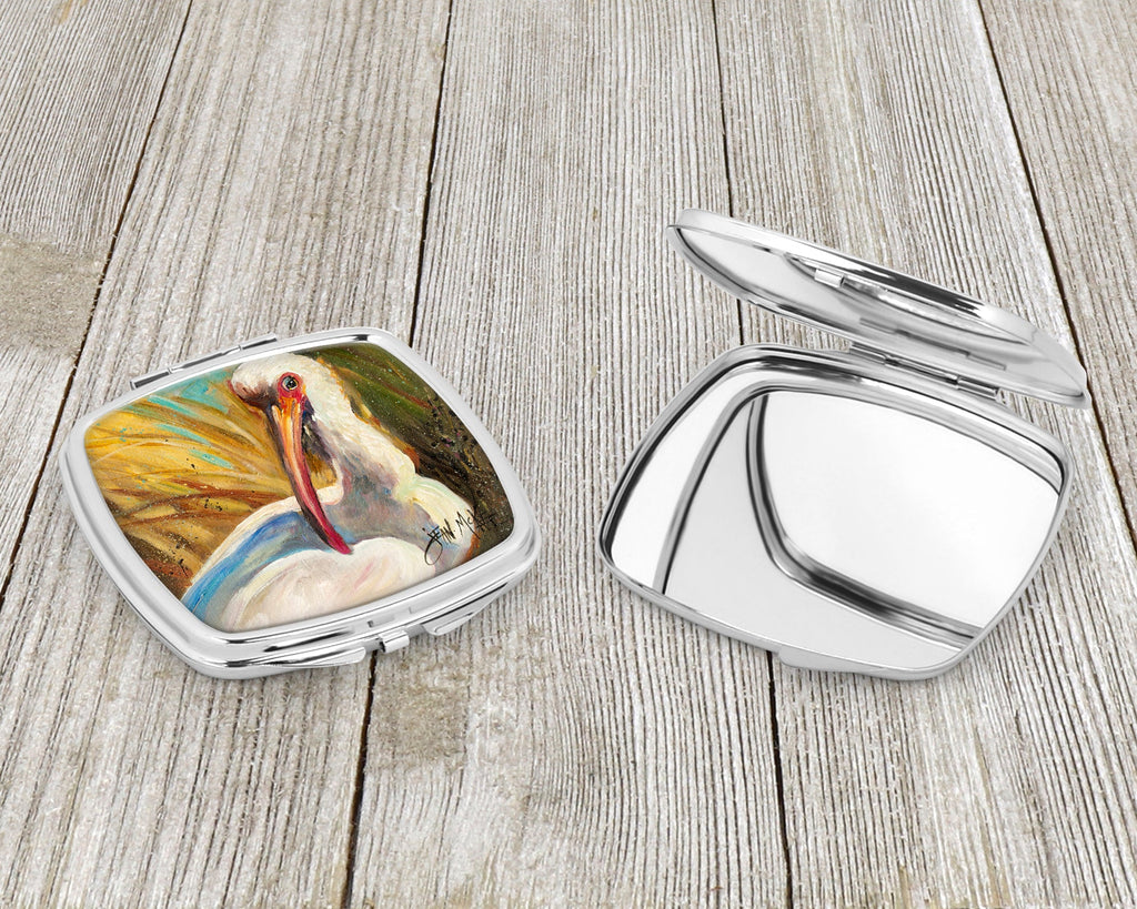 White Ibis Compact Mirror Decorative Travel Makeup Mirror for Women Girls Gifts Pocket Makeup Mirror Folding Handheld