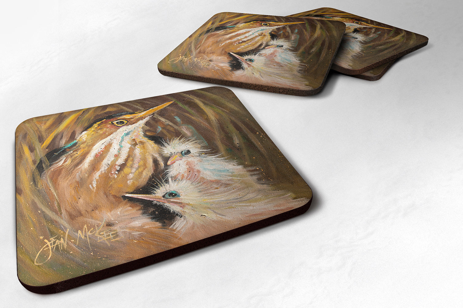 Happy Family Foam Coasters Set of 4 Cup Coasters for Indoor Outdoor, Tabletop Protection, Anti Slip, Mouse pad Material