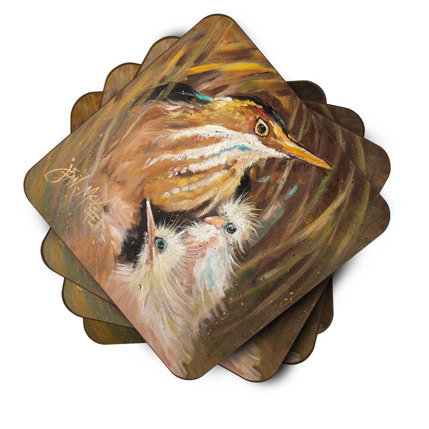 Happy Family Foam Coasters Set of 4 Cup Coasters for Indoor Outdoor, Tabletop Protection, Anti Slip, Mouse pad Material